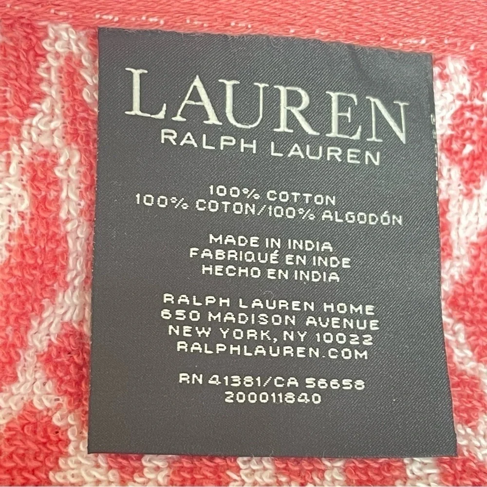 Ralph Lauren Sanders set of 4 Washcloths Basket Weave Rose Red NWT
